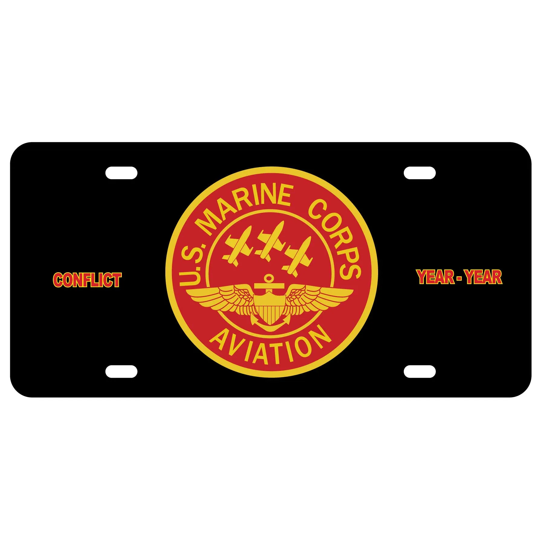 Red Marine Corps Aviation License Plate