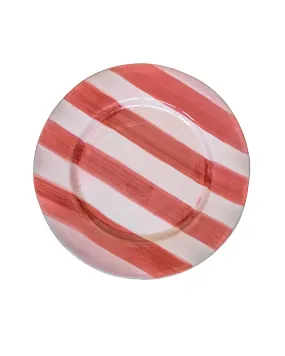 Red Stripe dinner plate