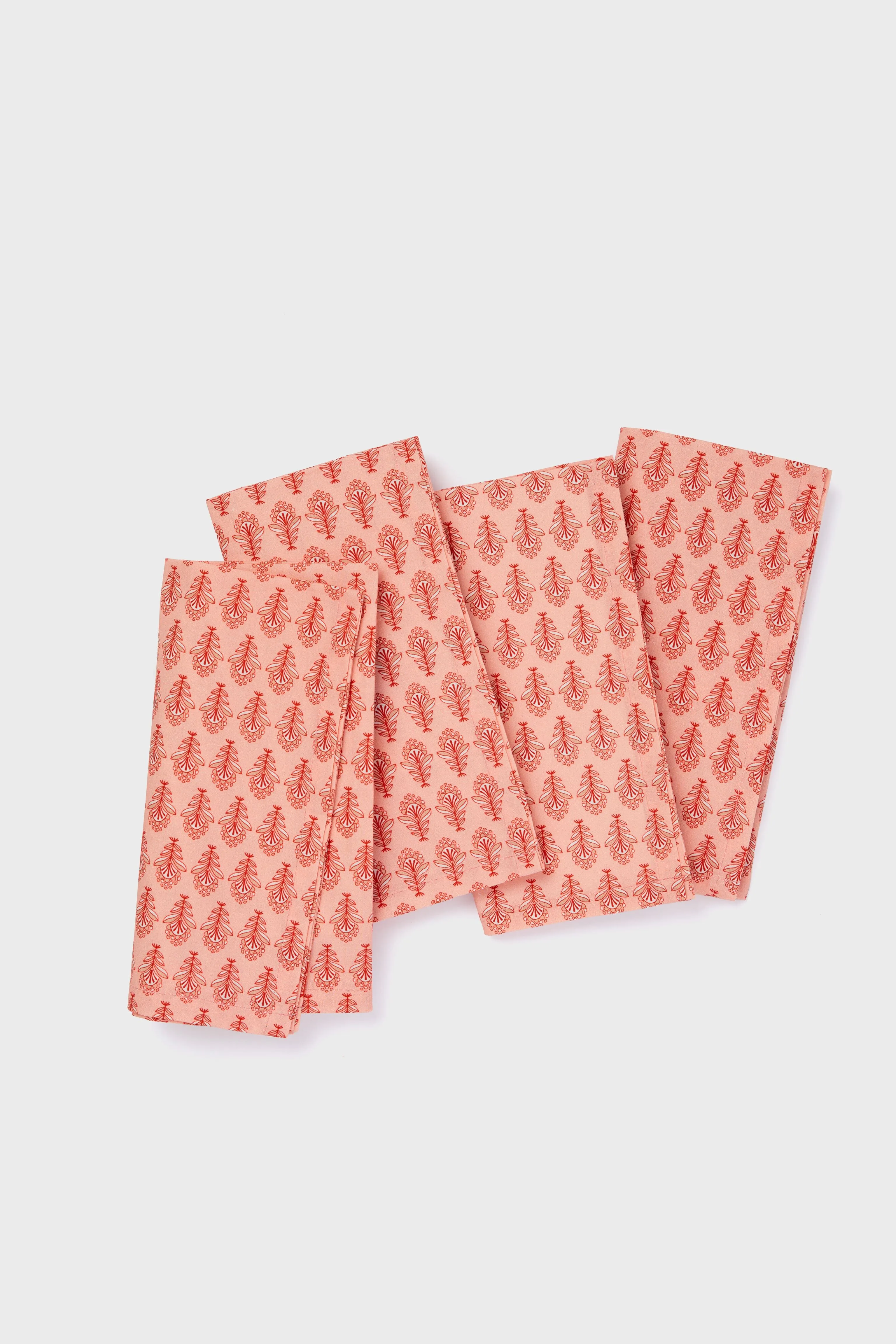 Rosebud Stamp Printed Napkins Set of 4