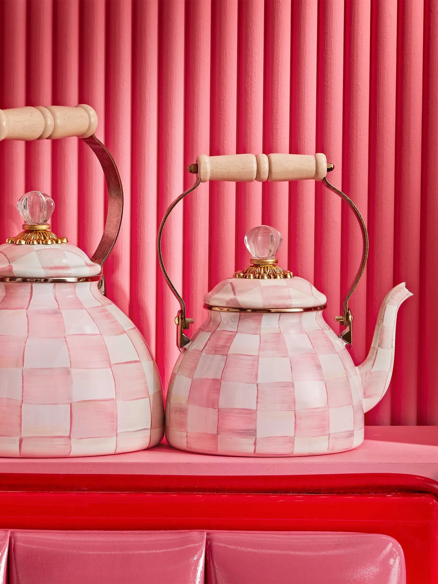 Rosy Check Tea Kettle