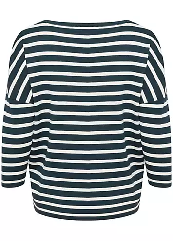 Saint Tropez Mika Striped Three-Quarter Sleeve Pullover | Grattan