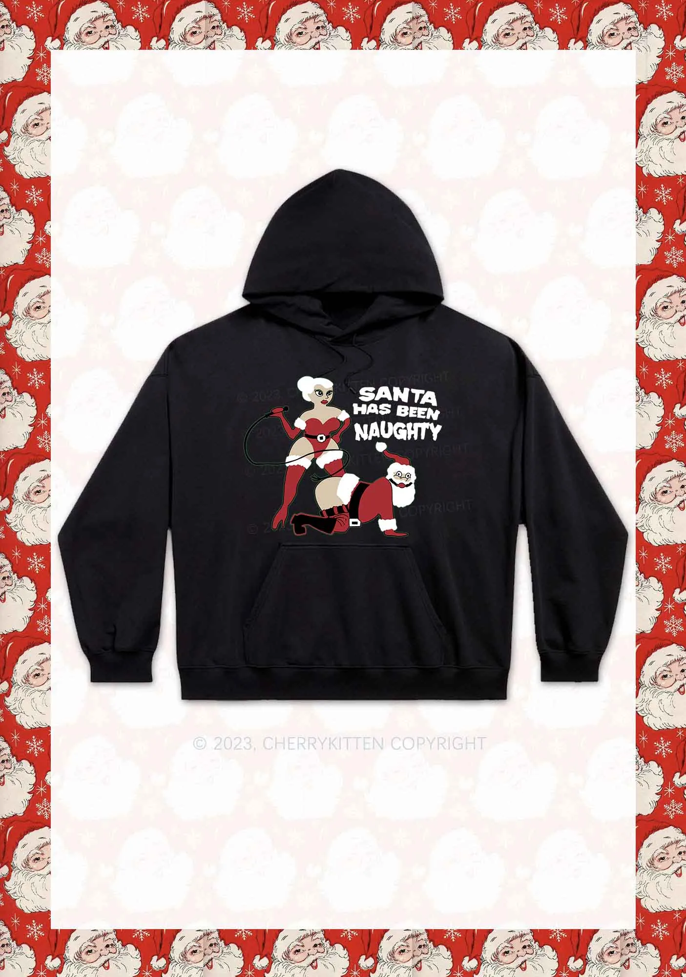 Santa Has Been Naughty Y2K Hoodie Cherrykitten