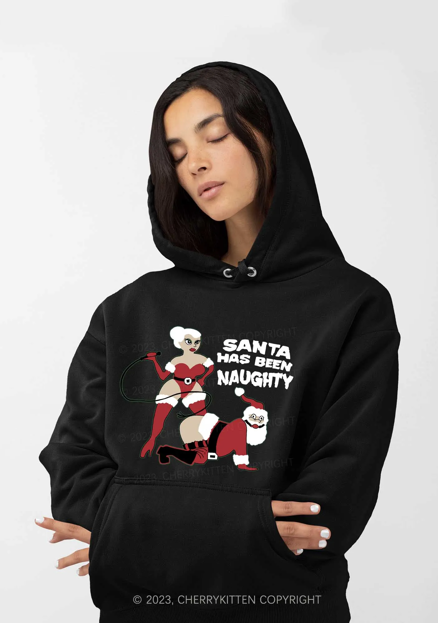 Santa Has Been Naughty Y2K Hoodie Cherrykitten