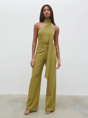 Sapphire Scarf Jumpsuit - Olive