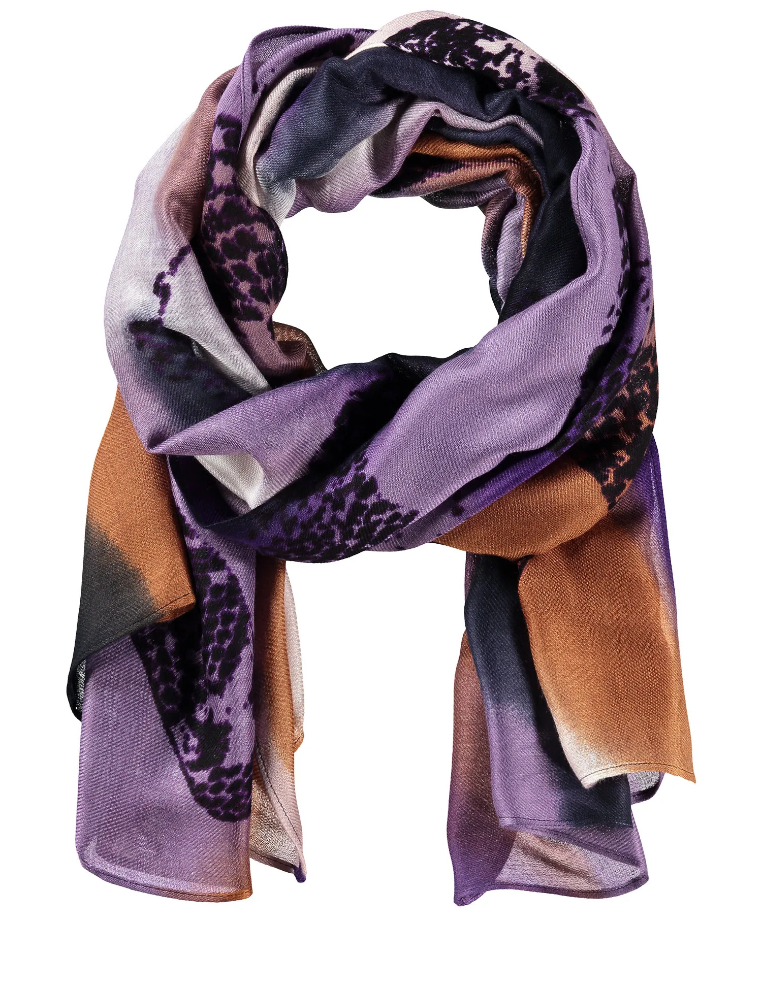 Scarf with a snakeskin print