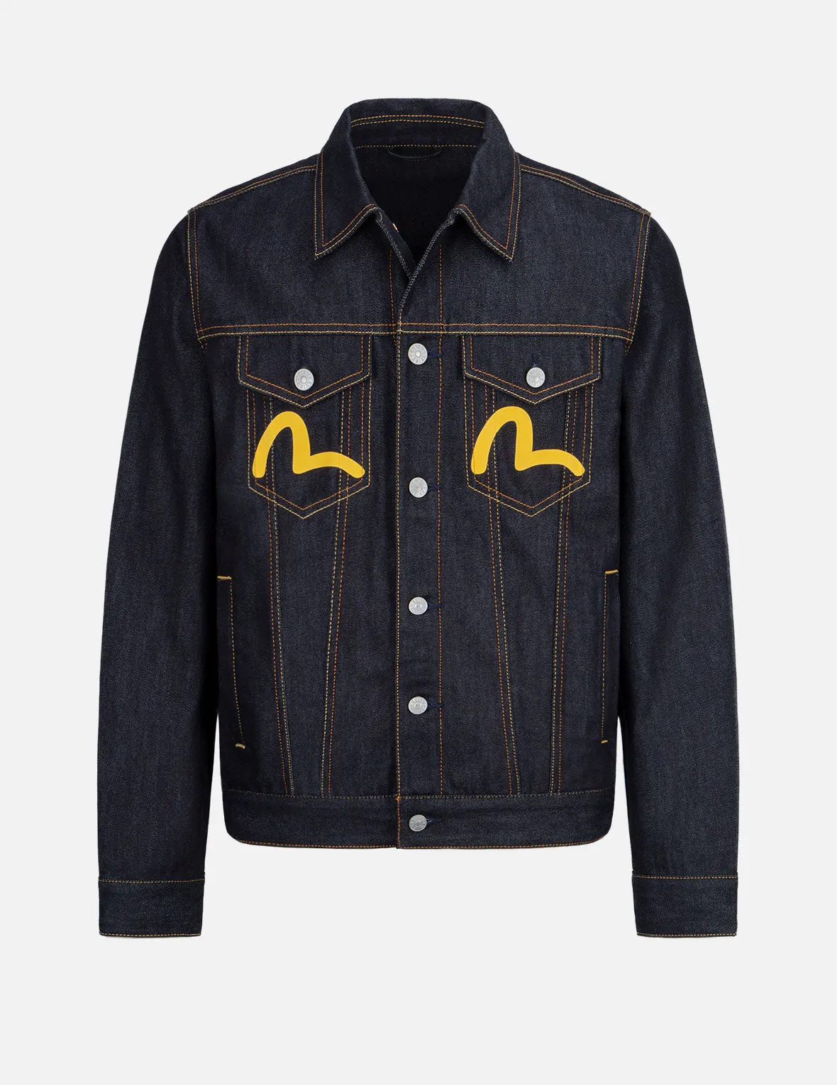 Seagull and Slogan Print Denim Jacket