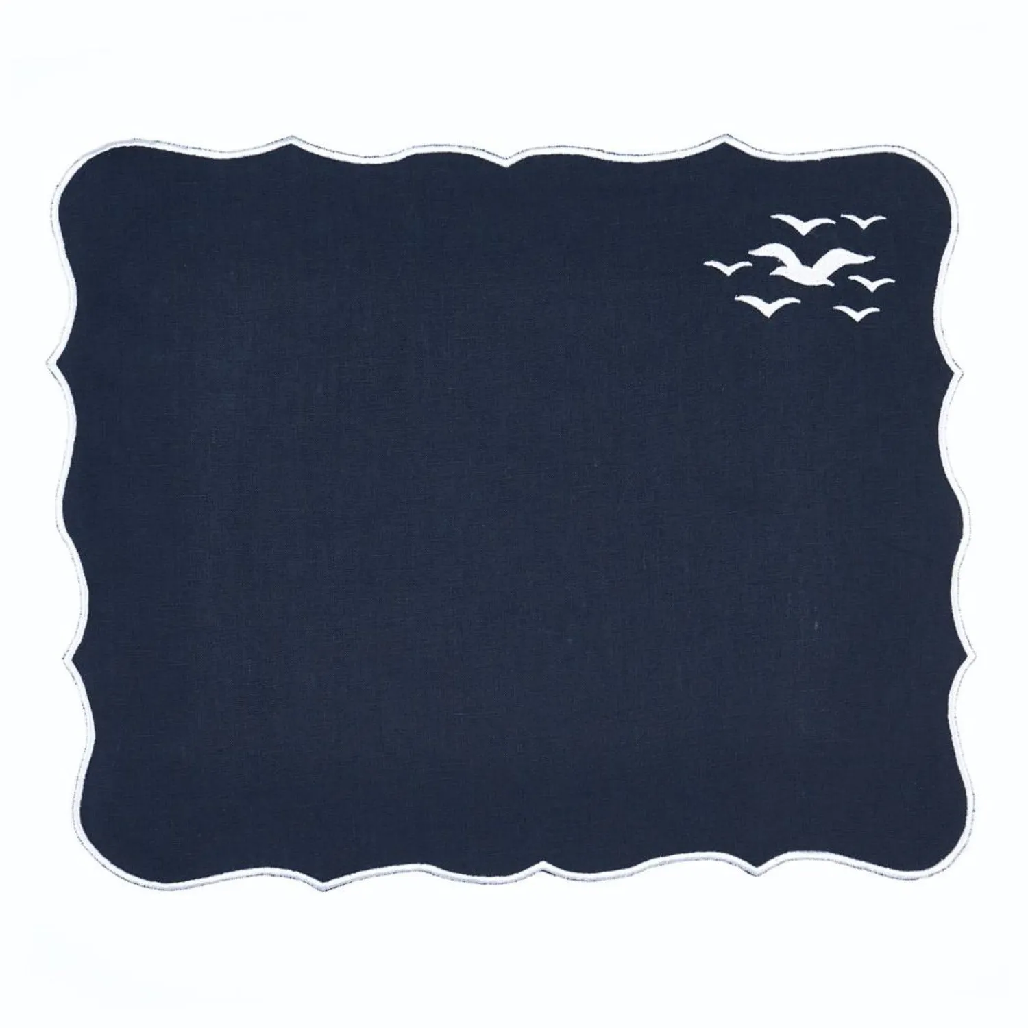 Seagull Embroidery Linen Placemats (Set of 2)