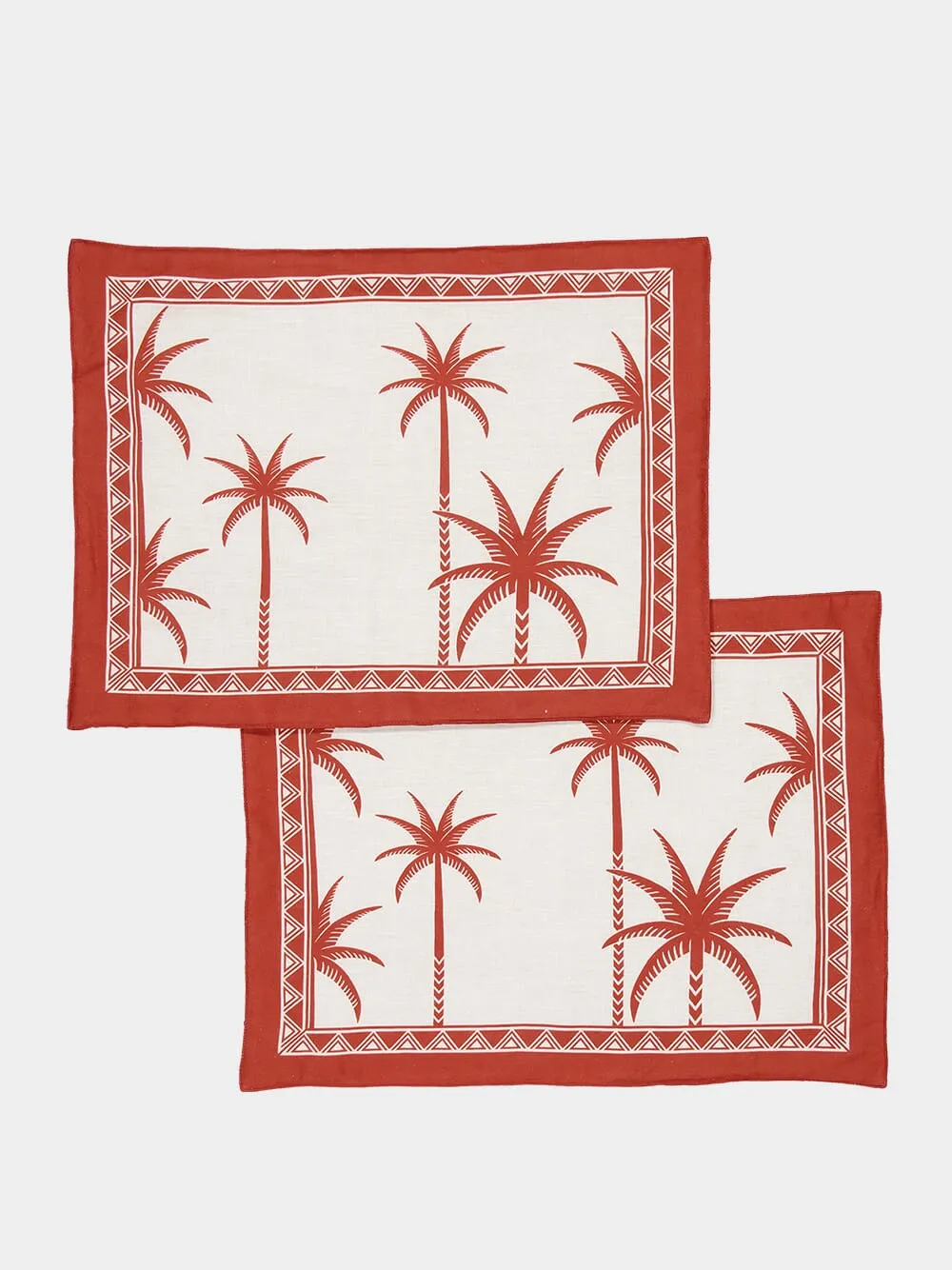 Set of 2 Palm Tree Italian Linen Placemats