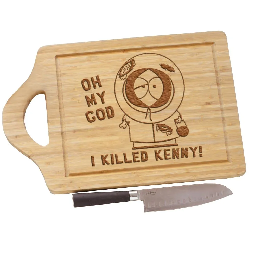 South Park Oh My God I Killed Kenny Laser Engraved Cutting Board