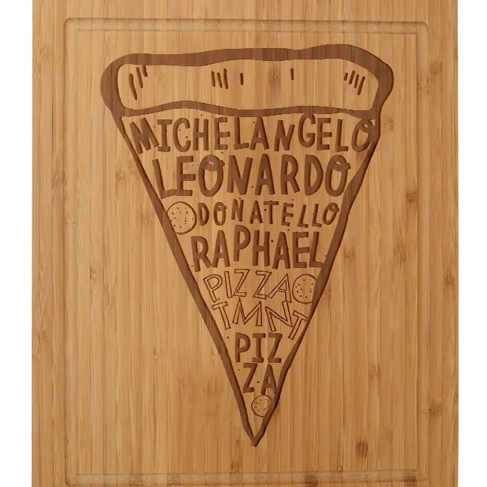 Teenage Mutant Ninja Turtles Pizza Laser Engraved Cutting Board