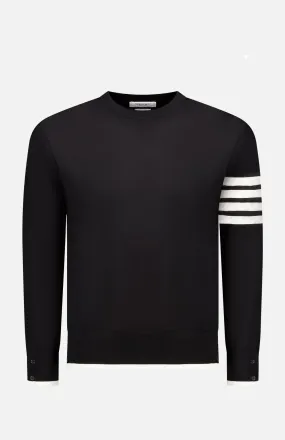    THOM BROWNE   Jersey Stitch Relaxed Fit Crewneck Pullover