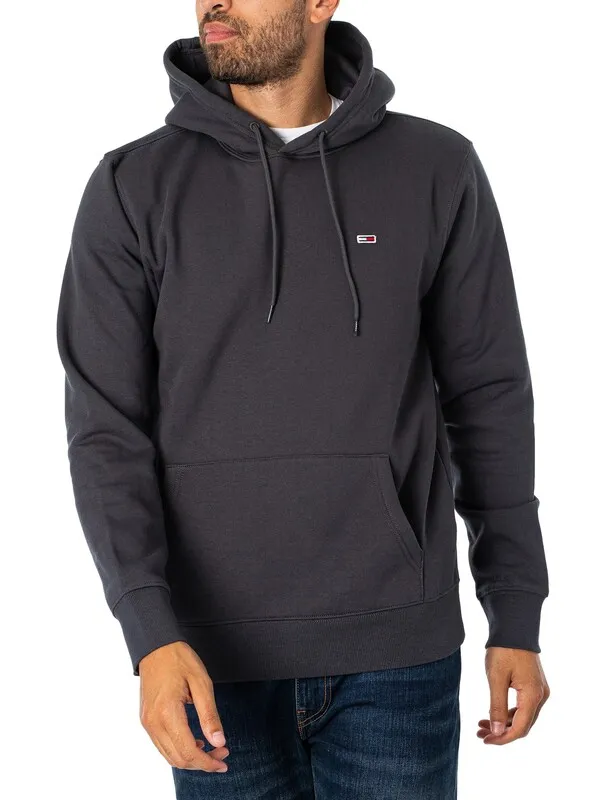 Tommy Jeans Regular Fleece Pullover Hoodie - New Charcoal