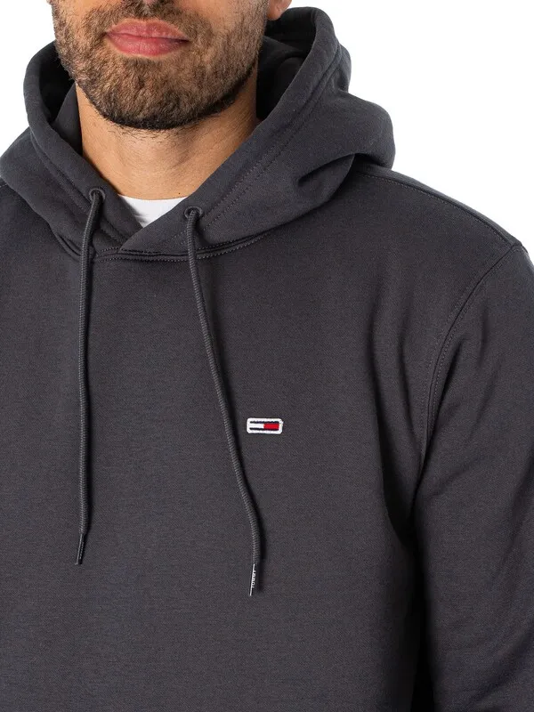 Tommy Jeans Regular Fleece Pullover Hoodie - New Charcoal