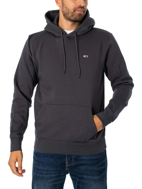 Tommy Jeans Regular Fleece Pullover Hoodie - New Charcoal