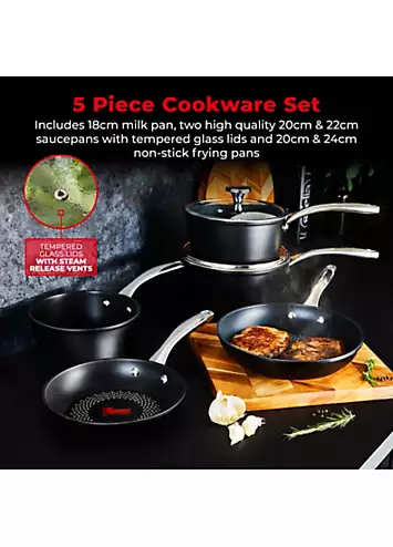 Tower SmartStart Ultra Forged 5 Piece Cookware Pan Set | Kaleidoscope