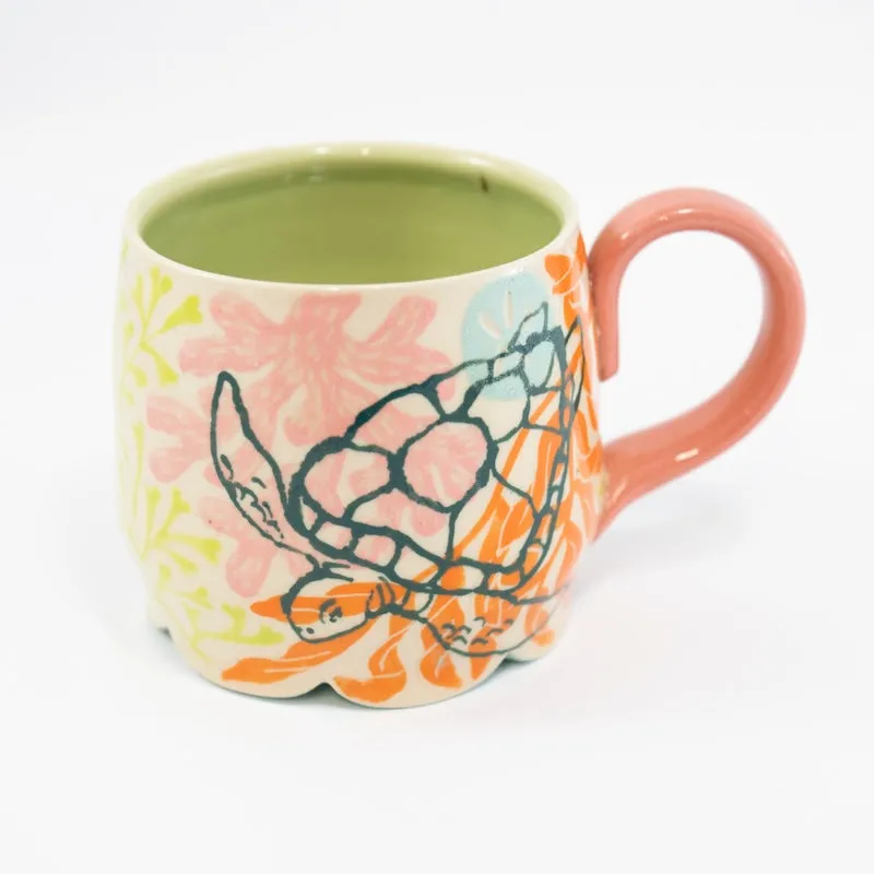 Turtle Scalloped Mug