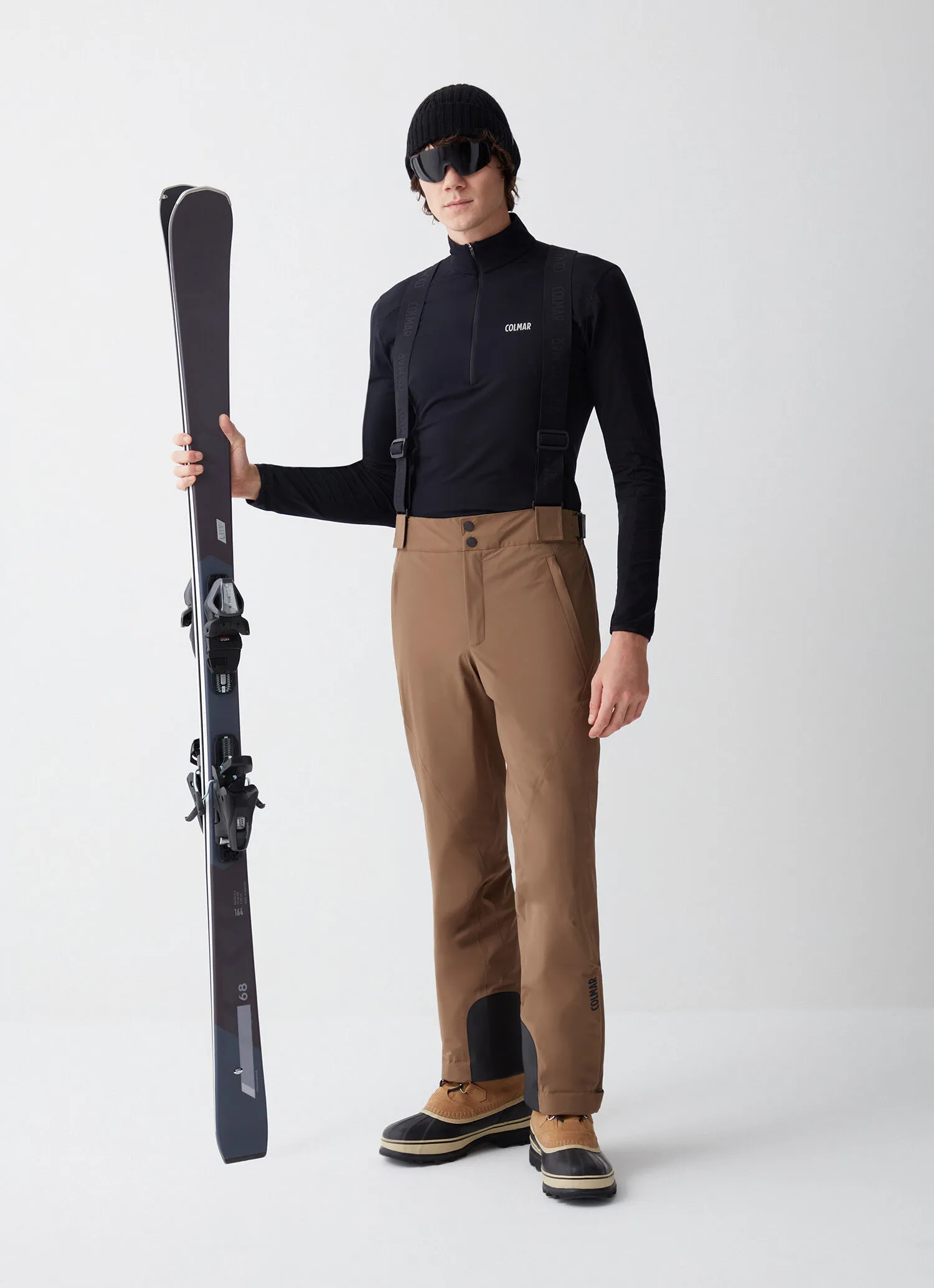 Two-way stretch padded ski salopettes-