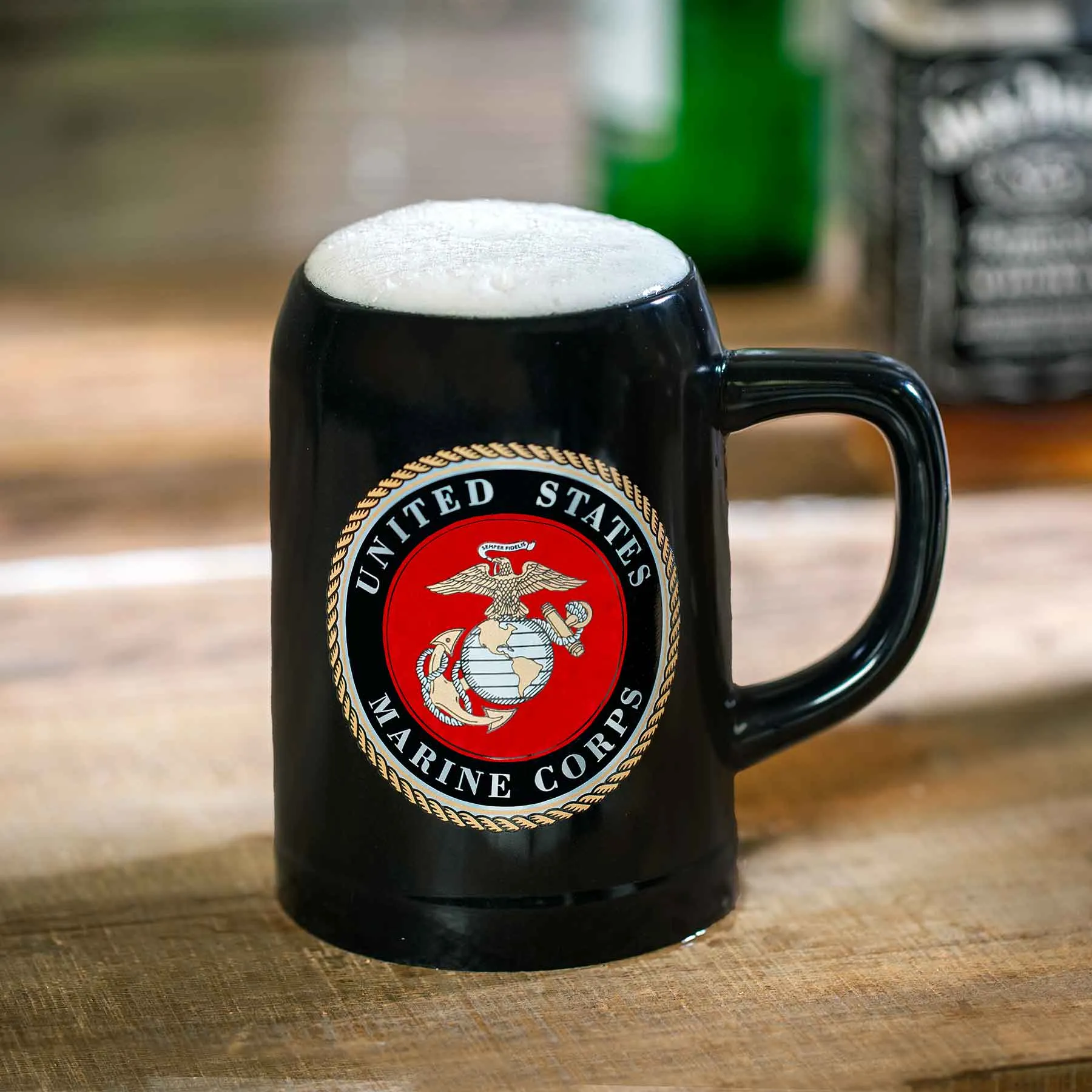 USMC Seal Large Black Mug