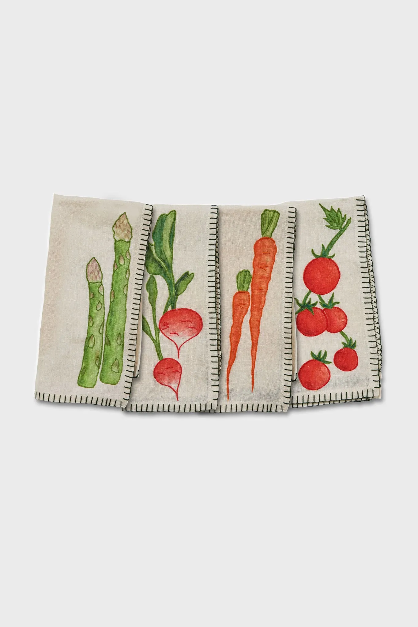 Vegetables Linen Embroidered Napkins