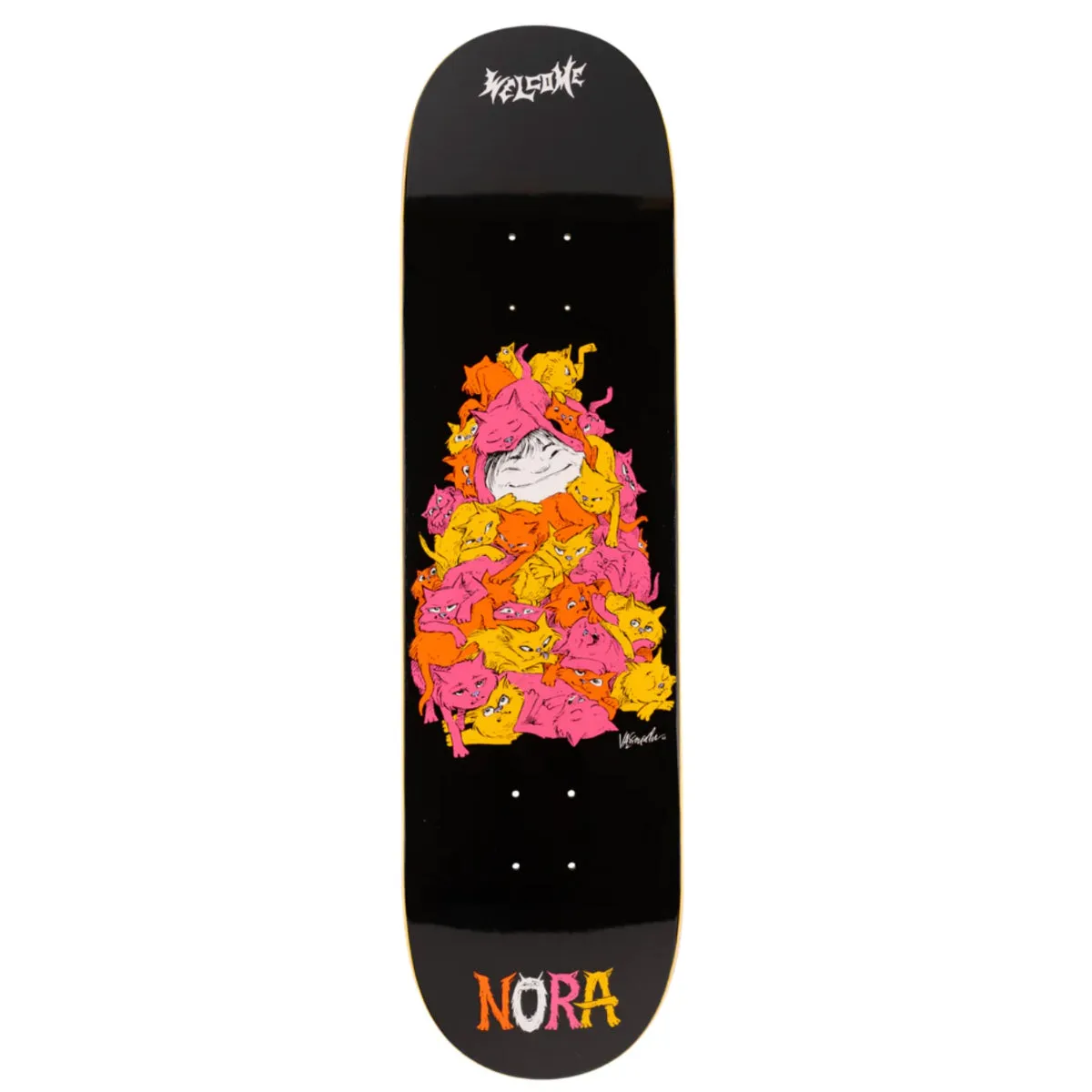 Welcome Skateboards NORA VASCONCELLOS PURR PILE ON POPSICLE (BLACK)