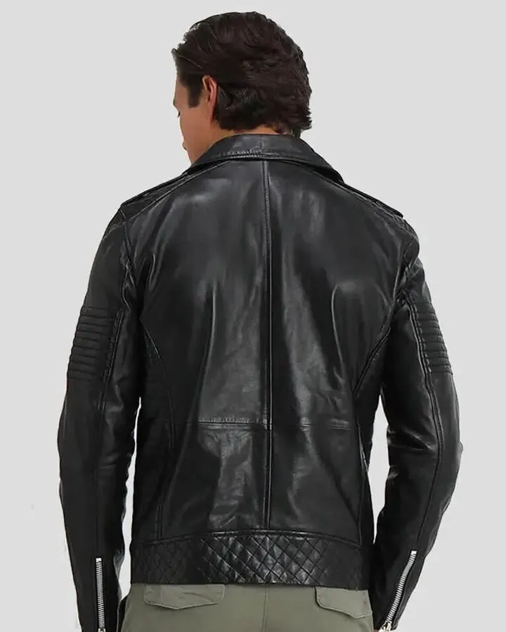 Wesley Black Quilted Leather Jacket