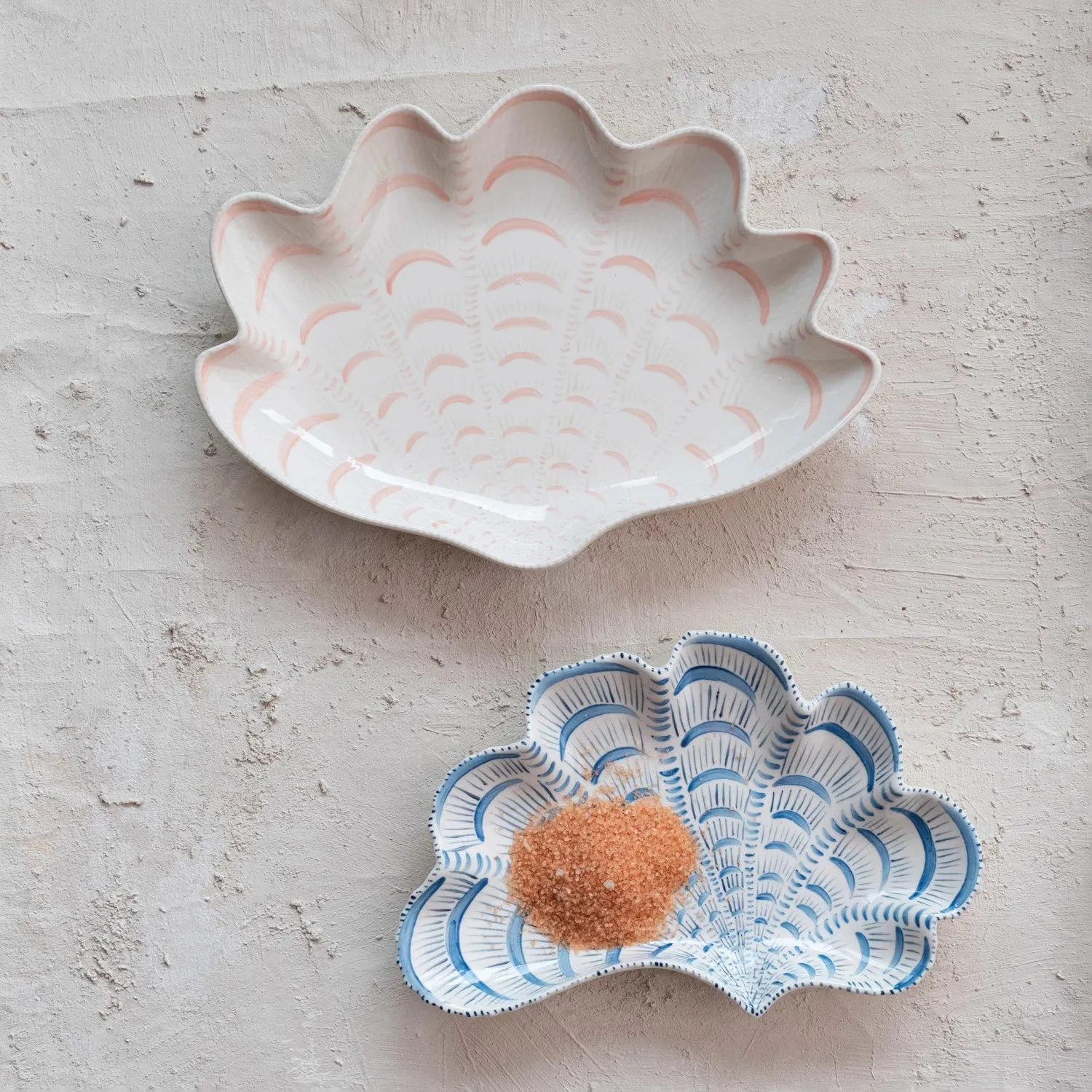 White & Coral Shell Plate