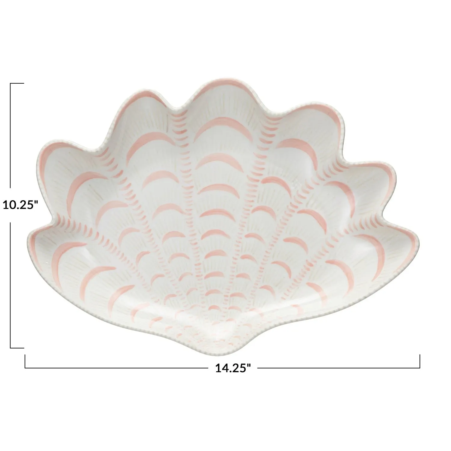 White & Coral Shell Plate