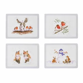 Wrendale Christmas Animal Set of 4 Large Placemats