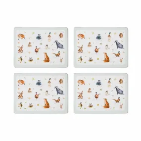 Wrendale Country Set Animal Set of 4 Large Placemats