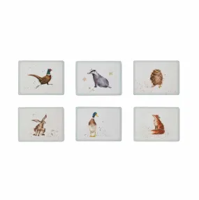 Wrendale Country Set Animal Set of 6 Placemats